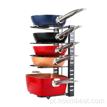 Prateleira de cozinha de 5 camadas Organizador de metal Pan Rack porta-especiarias Suporte Rack de utensílios domésticos Armazenamento de mesa